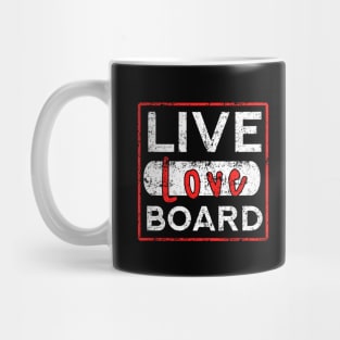 'Live, Love, Board' Snowboard Gift Mug